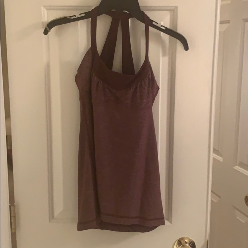 Lululemon Heathered Burgundy Halter Tank Top